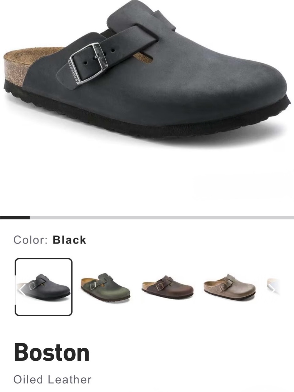 Birkenstock Boston Oiled Leather Clog in Black